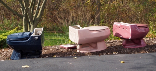 toilets in yard